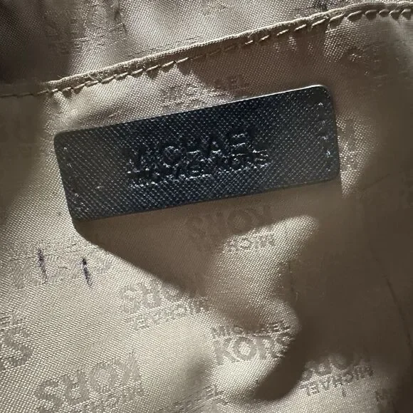 Michael Kors Kellen Medium Satchel Navy Blue Saffiano Leather Gold Hardware - Picture 12 of 15